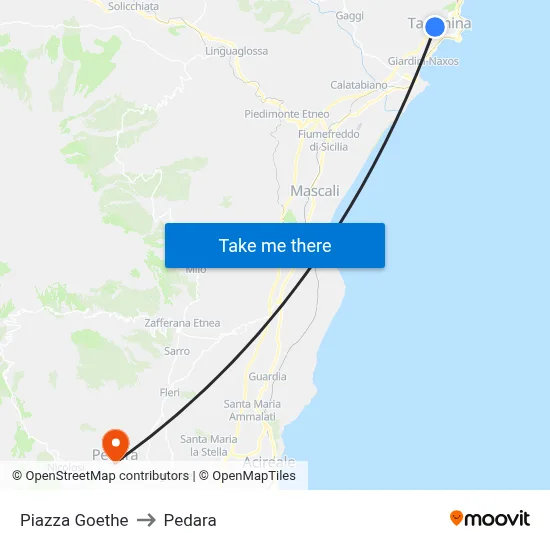 Goethe Square to Pedara map
