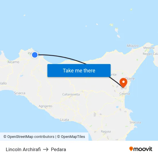 Lincoln Archirafi to Pedara map