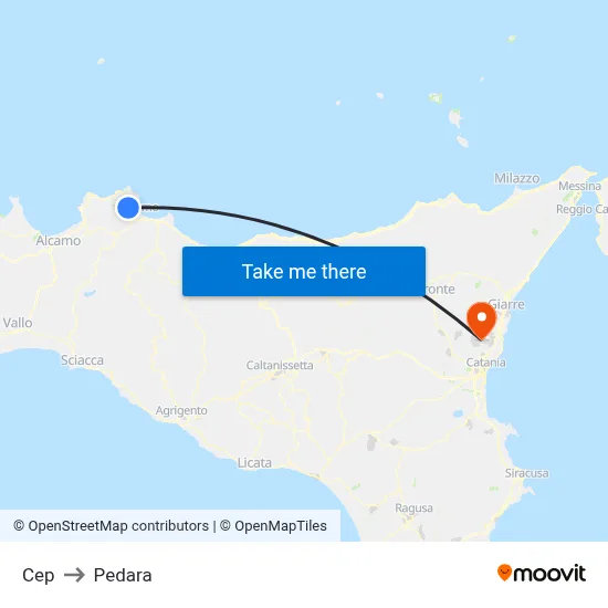 CEP to Pedara map