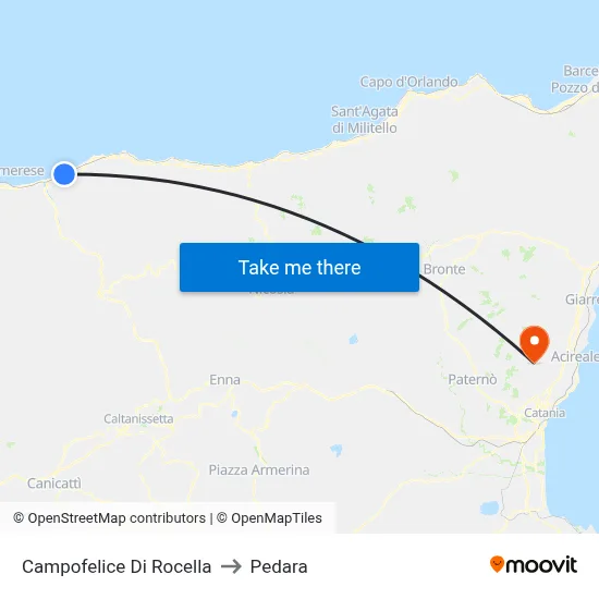 Campofelice Di Rocella to Pedara map