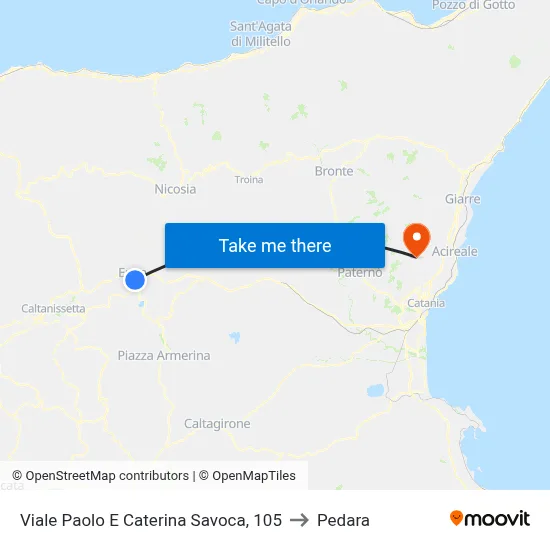 Paolo and Caterina Savoca Avenue, 105 to Pedara map