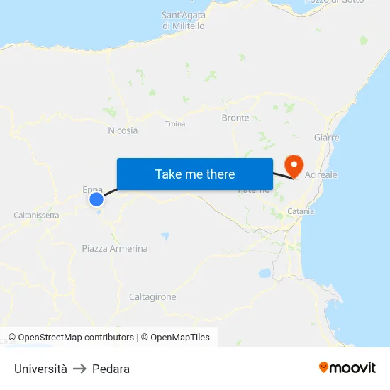 University to Pedara map