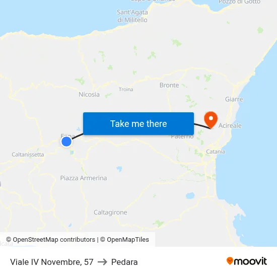 Viale IV Novembre, 57 to Pedara map
