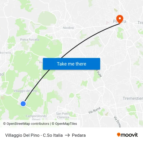 Villaggio Del Pino - C.So Italia to Pedara map