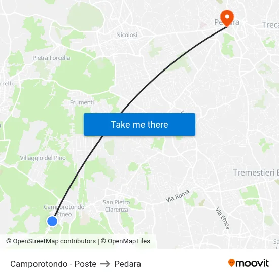 Camporotondo - Poste to Pedara map