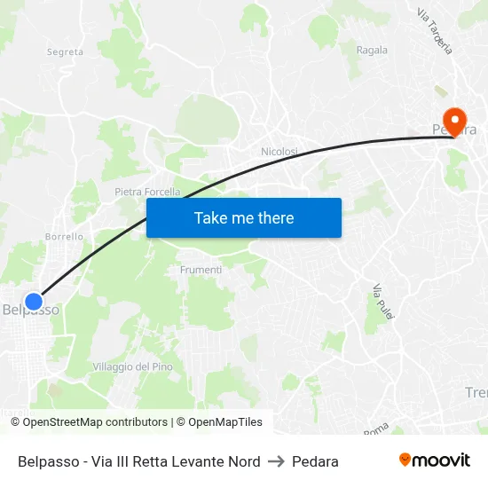 Belpasso - Via III Retta Levante Nord to Pedara map