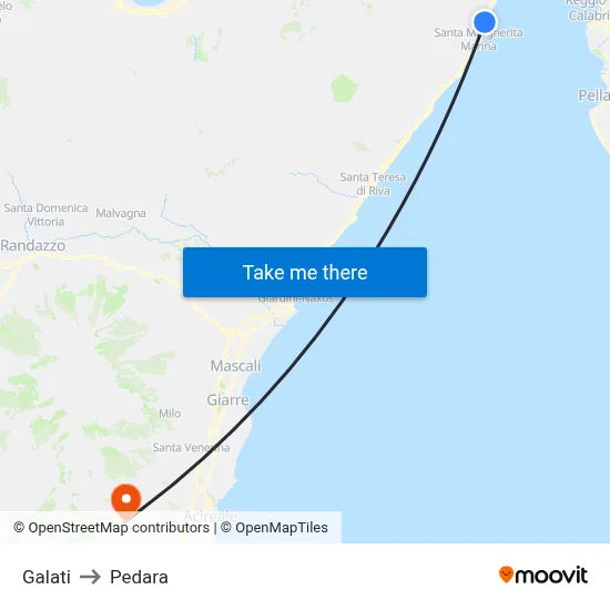 Galati to Pedara map