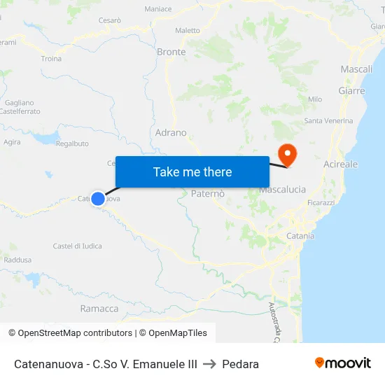 Catenanuova - C.So V. Emanuele III to Pedara map