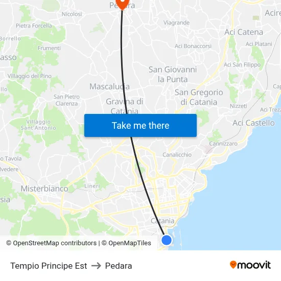 Temple Prince East to Pedara map