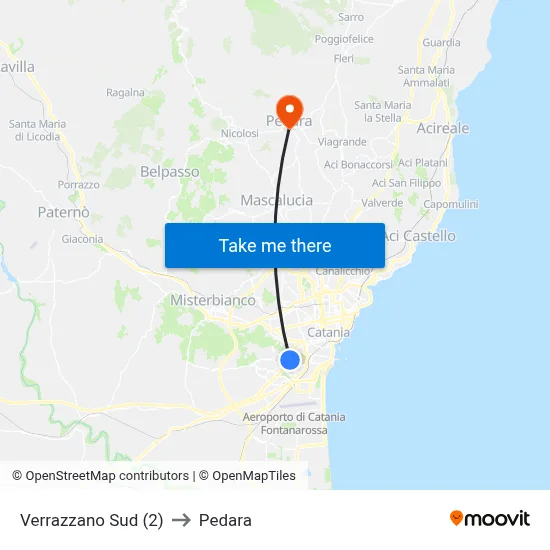 Verrazzano Sud (2) to Pedara map