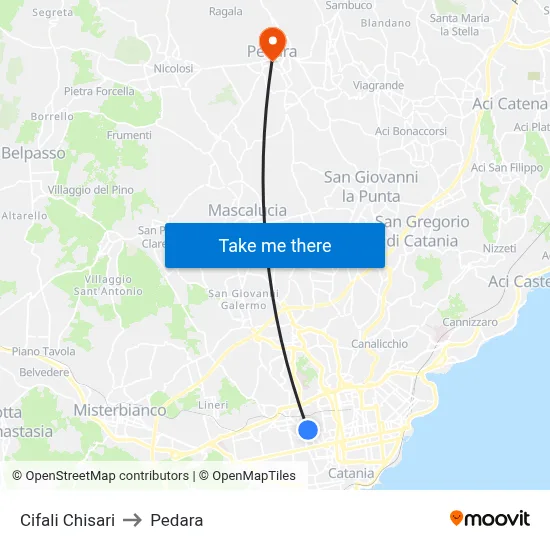 Cifali Chisari to Pedara map