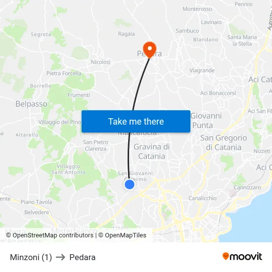 Minzoni (1) to Pedara map