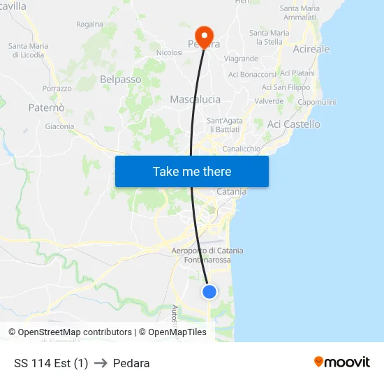 SS 114 Est (1) to Pedara map