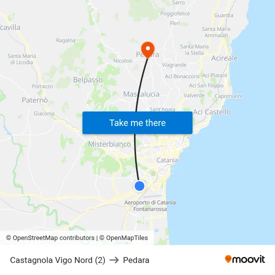 Castagnola Vigo Nord (2) to Pedara map