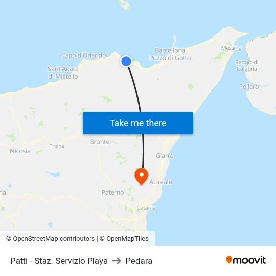 Patti - Playa Service Station to Pedara map