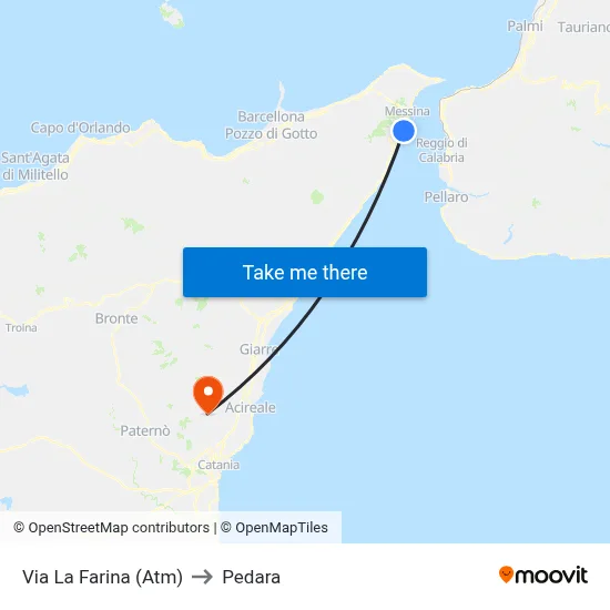 La Farina Street (Atm) to Pedara map