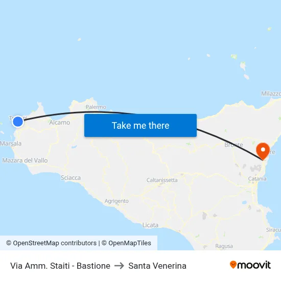 Admiral Staiti Street - Bastion to Santa Venerina map
