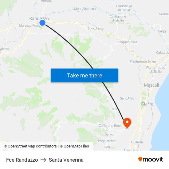 Fce Randazzo to Santa Venerina map