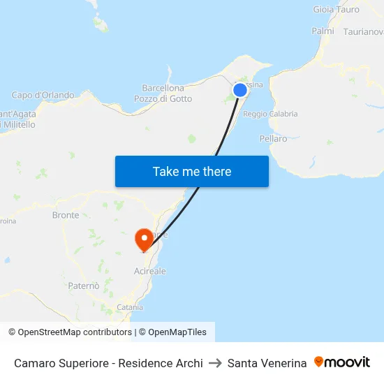 Upper Camaro - Archi Residence to Santa Venerina map