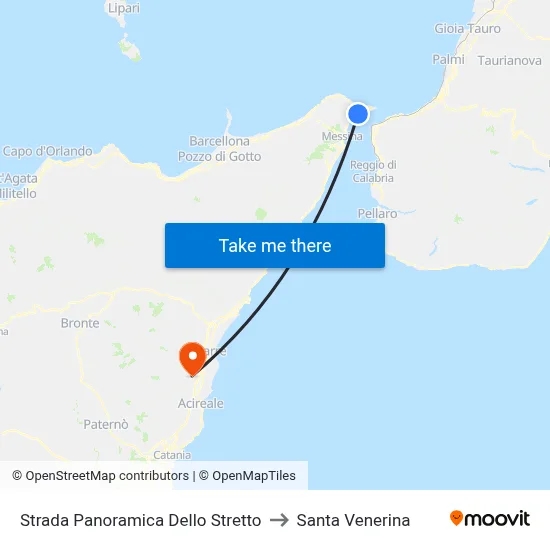 Strait Panoramic Road to Santa Venerina map