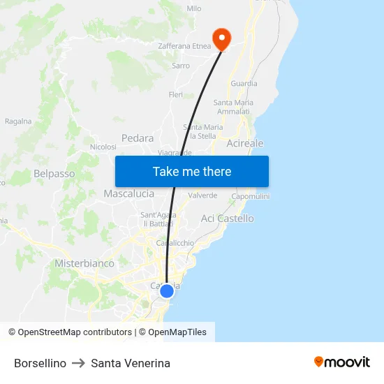 Borsellino to Santa Venerina map