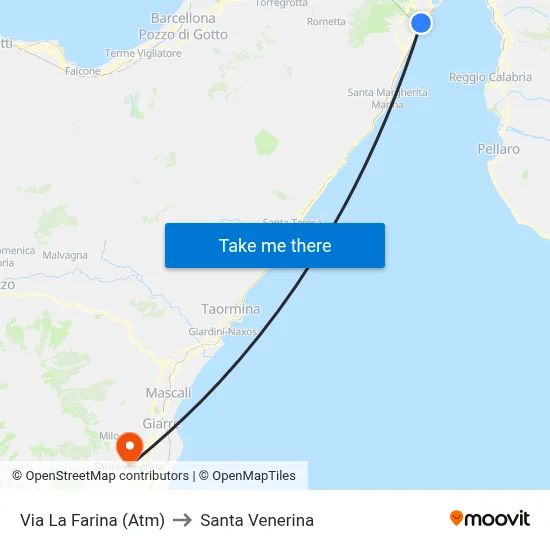 La Farina Street (Atm) to Santa Venerina map