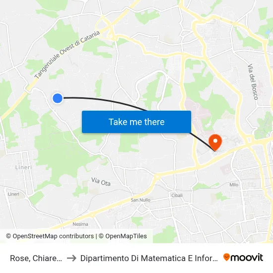 Rose, Chiarenza to Department of Mathematics and Computer Science map