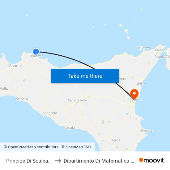 Principe Di Scalea Oleandri to Department of Mathematics and Computer Science map
