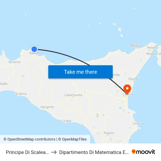 Prince of Scalea Valdesi to Department of Mathematics and Computer Science map