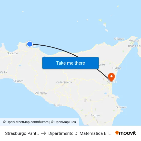 Strasbourg Pantelleria to Department of Mathematics and Computer Science map