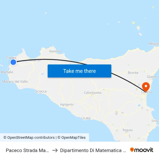 Paceco Marsala Road 107 to Department of Mathematics and Computer Science map