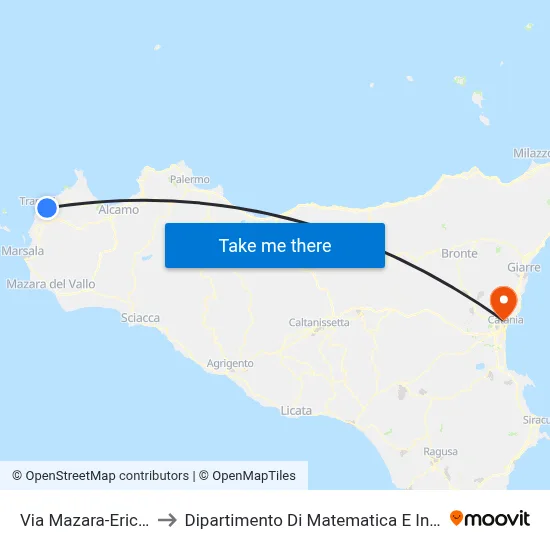 Via Mazara-Erice Road to Department of Mathematics and Computer Science map