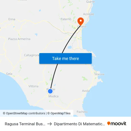 Ragusa Bus Terminal Freight Yard to Department of Mathematics and Computer Science map