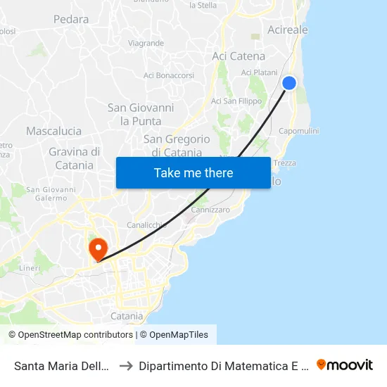 Santa Maria of Graces to Department of Mathematics and Computer Science map