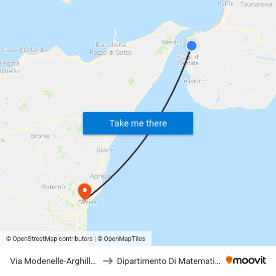 Via Modenelle-Arghilla, 36  Palazzine to Dipartimento Di Matematica E Informatica map