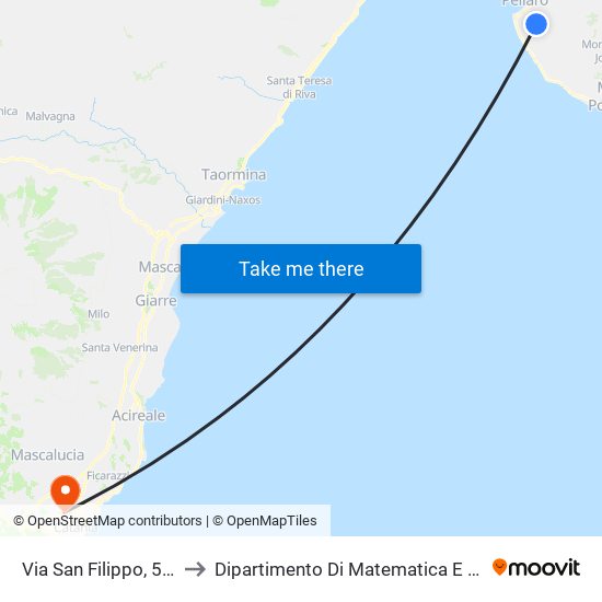 Via San Filippo, 55 (S/N) to Dipartimento Di Matematica E Informatica map