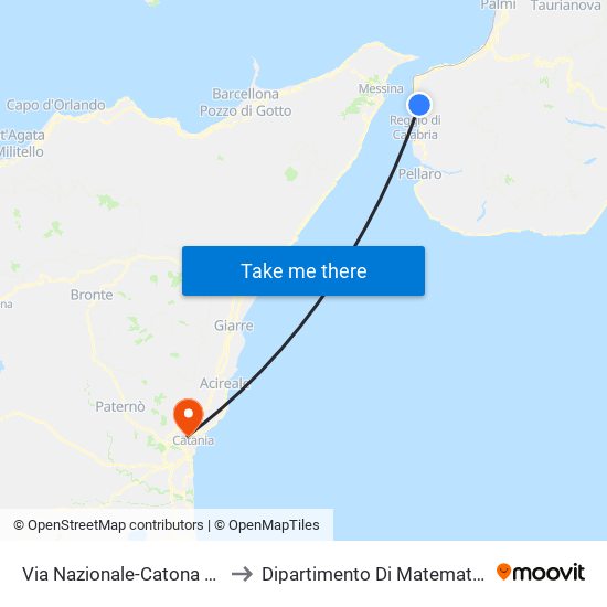 Via Nazionale-Catona  Ex Frisina (N/S) to Dipartimento Di Matematica E Informatica map