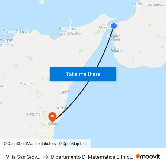 Villa San Giovanni to Dipartimento Di Matematica E Informatica map