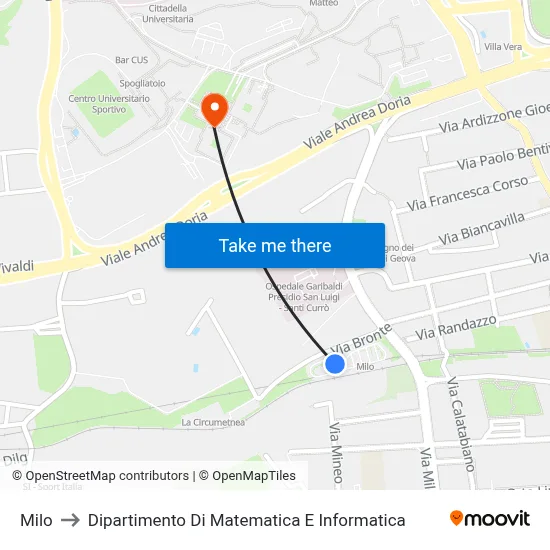 Milo to Department of Mathematics and Computer Science map