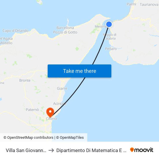 Villa San Giovanni (C&T) to Dipartimento Di Matematica E Informatica map