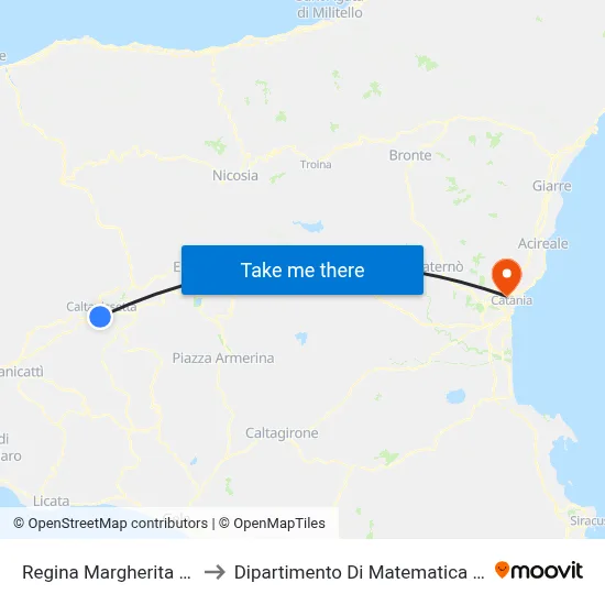 Regina Margherita - D'Antona to Department of Mathematics and Computer Science map