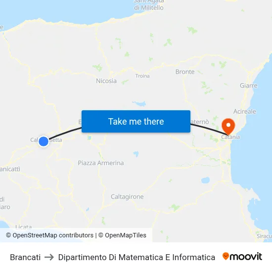 Brancati to Department of Mathematics and Computer Science map