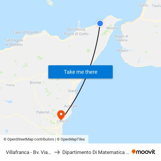 Villafranca - Bv. Via Calamaro to Dipartimento Di Matematica E Informatica map