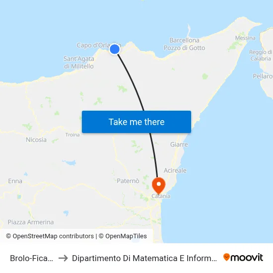 Brolo-Ficarra to Department of Mathematics and Computer Science map