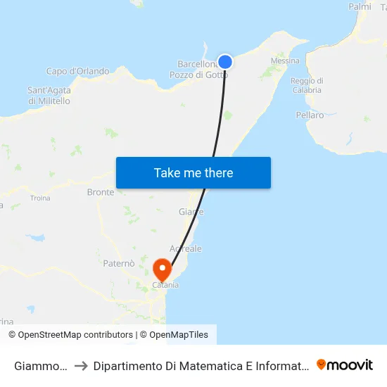 Giammoro to Department of Mathematics and Computer Science map