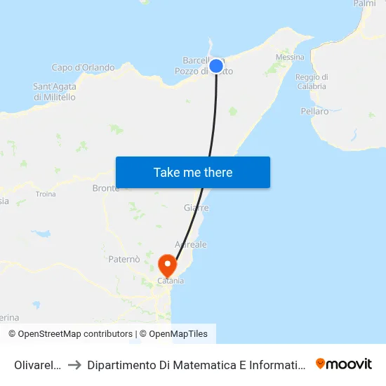 Olivarella to Department of Mathematics and Computer Science map