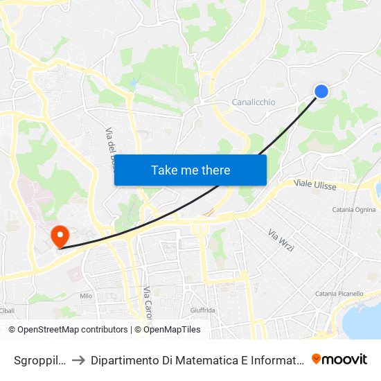 Sgroppillo to Dipartimento Di Matematica E Informatica map