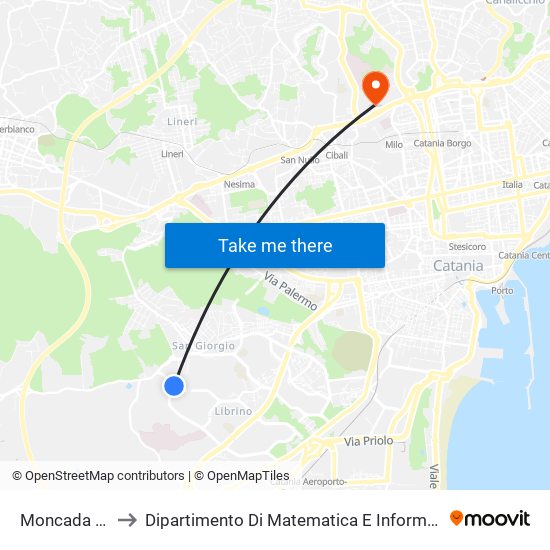 Moncada (3) to Dipartimento Di Matematica E Informatica map