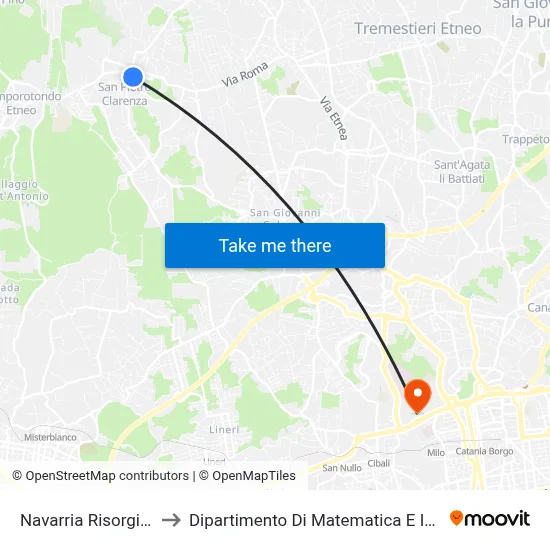 Navarria Risorgimento to Department of Mathematics and Computer Science map