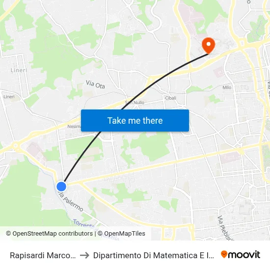 Rapisardi Marconi South to Department of Mathematics and Computer Science map